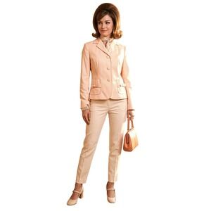 NWOTS Ann Taylor LOFT Petites Peach Micro Dot Cotton Blazer Bow Pockets 6P